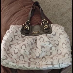 Cream colored Coach Handbag